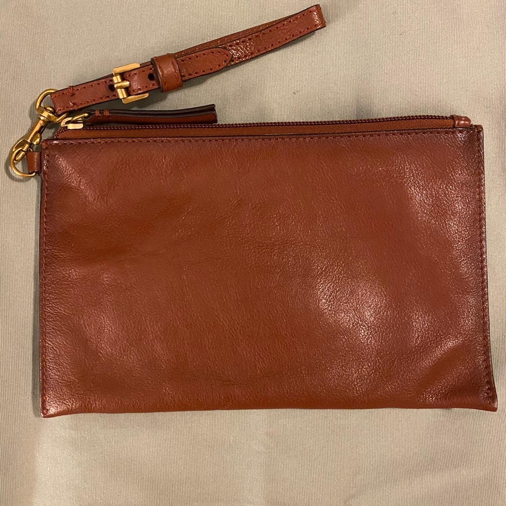 FRYE Brown Leather Wristlet clutch